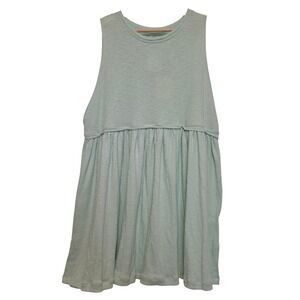 Propaganda Mint Green Textured Slub Knit Babydoll Sleeveless Tank Top Size XS